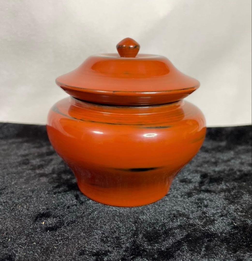 根来塗 薬壺 32】 根来塗 薬壺 🏉 高さ約7.9cm×8.2cm
